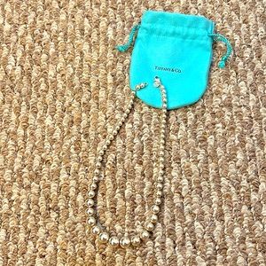 Tiffany and co graduated sterling silver bead necklace